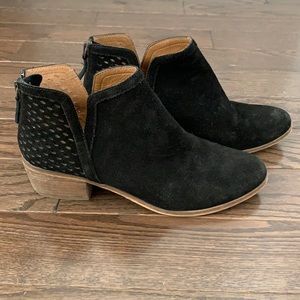 Black suede booties